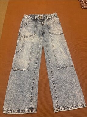Rewash Light Blue Low Rise Acid Wash Jeans